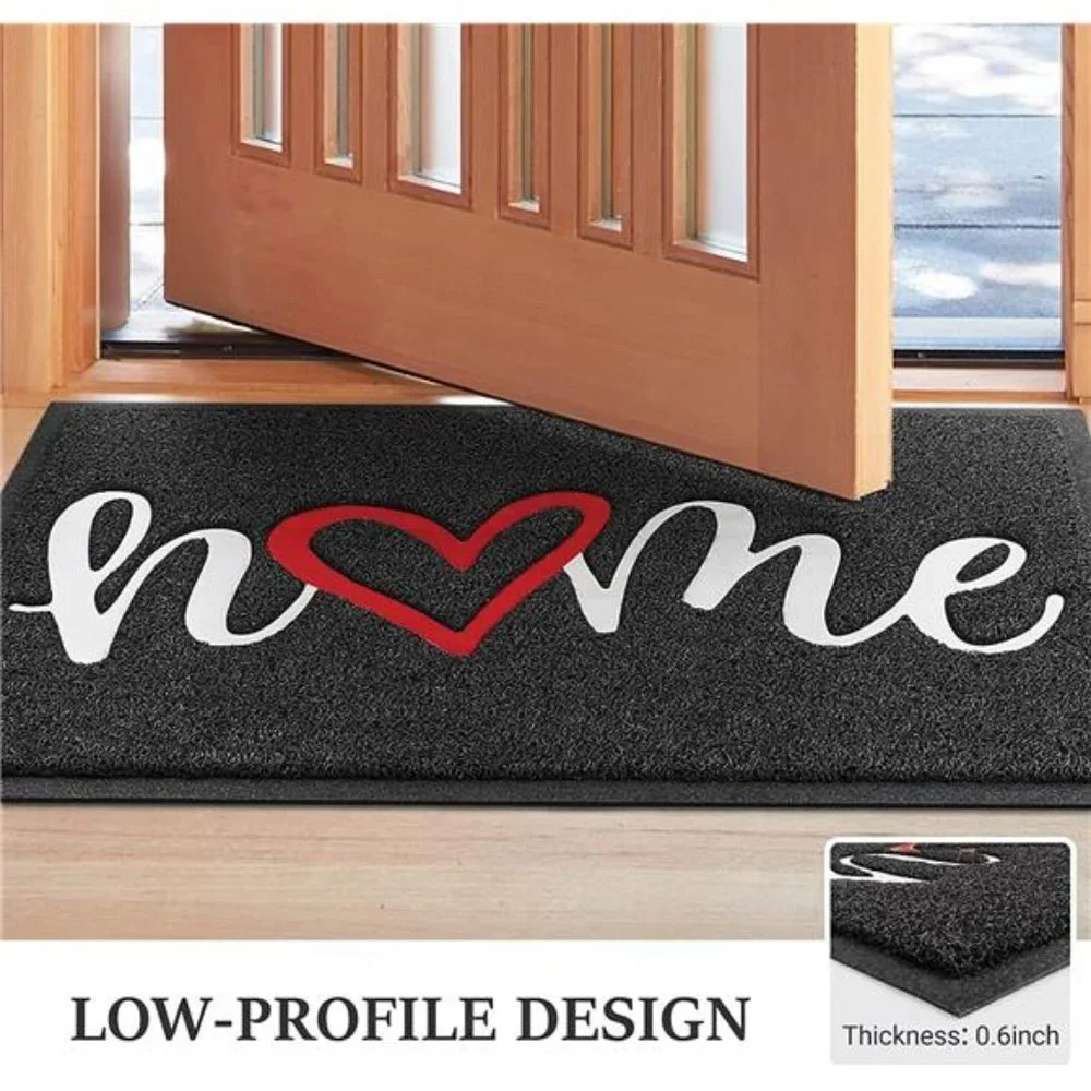 Home Cute Door Mat Durable Low Profile Floor Mat Non Slip Indoor Outdoor 30x17.5